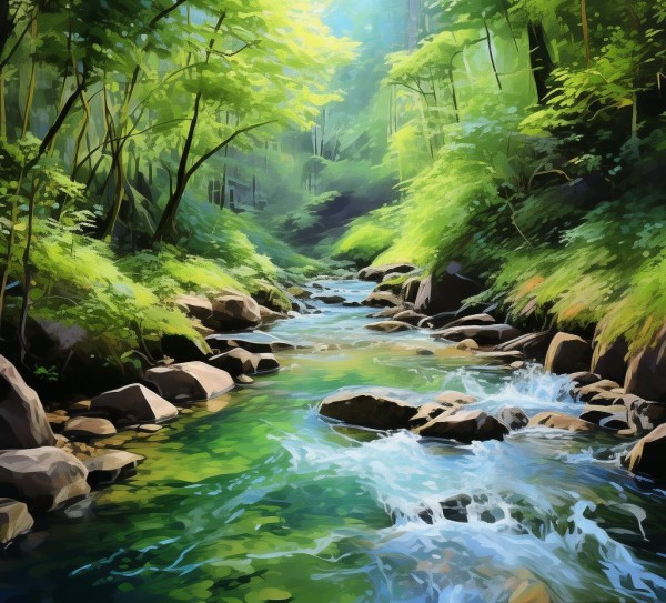 林溪数字油画展,一幅自然与艺术的完美融合 林溪数字油画展,一幅自然与艺术的完美融合